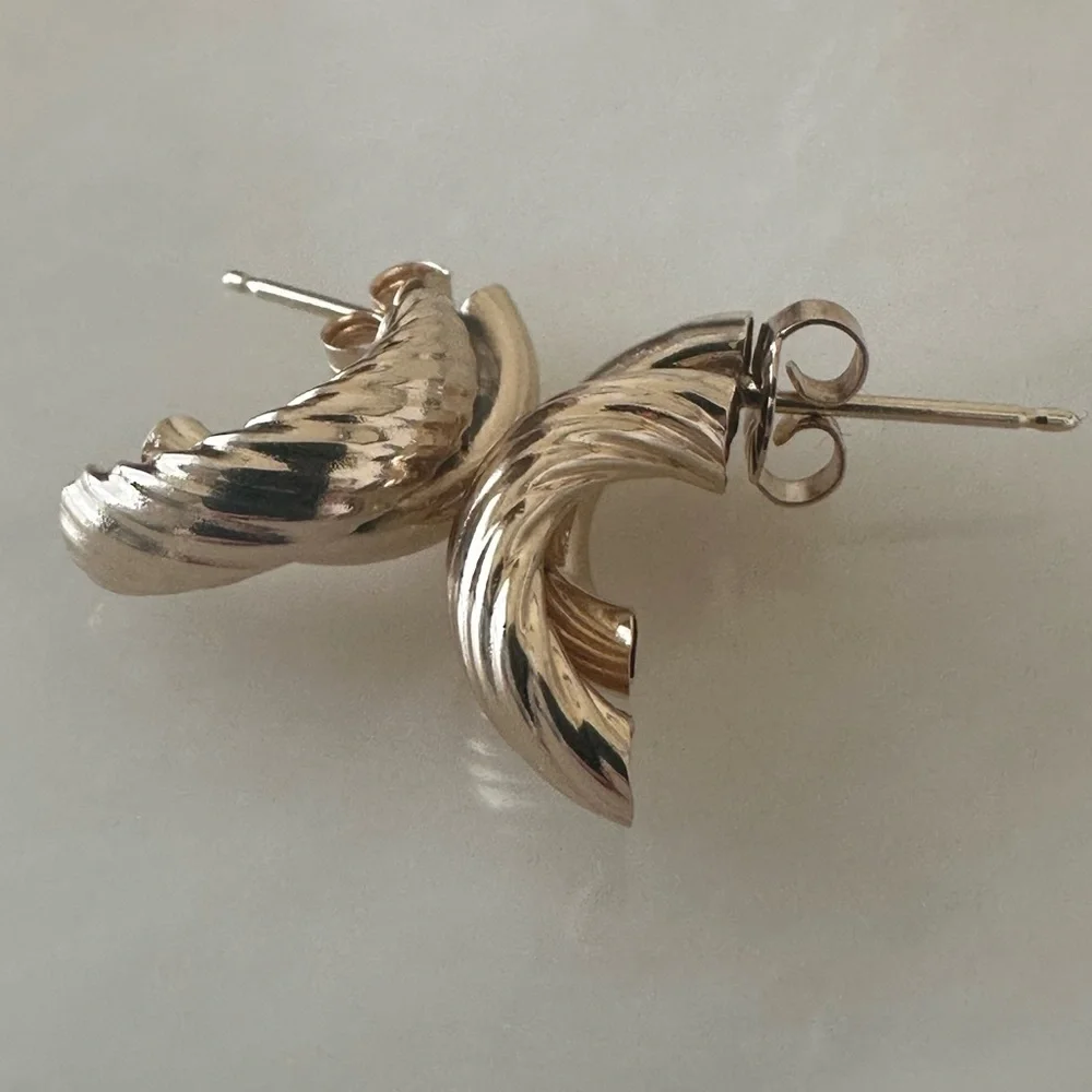 14k Solid Gold Earrings - Picture 7 of 14
